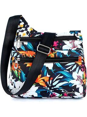 Nylon Multi-Pocket Crossbody Purse Bags for Women Travel Shoulder Bag